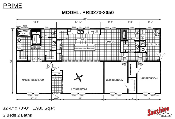 Prime | PRI3270-2050 Modular home by Sunshine Homes for sale at Gulf South Homes in Houma, Louisiana